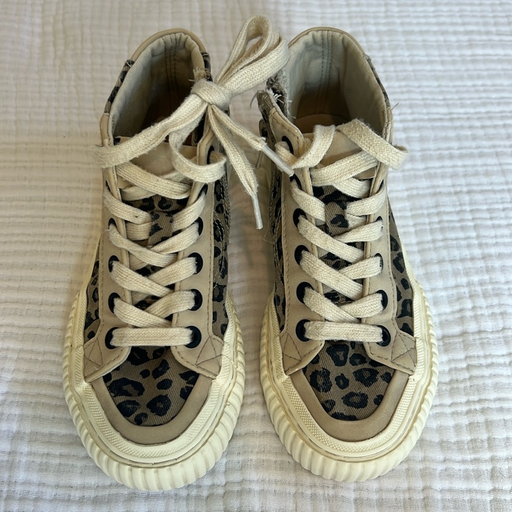 Zara Little Girl High Top Leopard Fashion Sneakers 12.5 US, 30 EU
